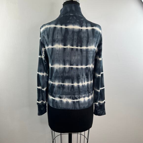 Barbara Lesser Fibers Gray White Sweatshirt Cotton Tie-Dye Snap Button Front XS - Picture 5 of 7